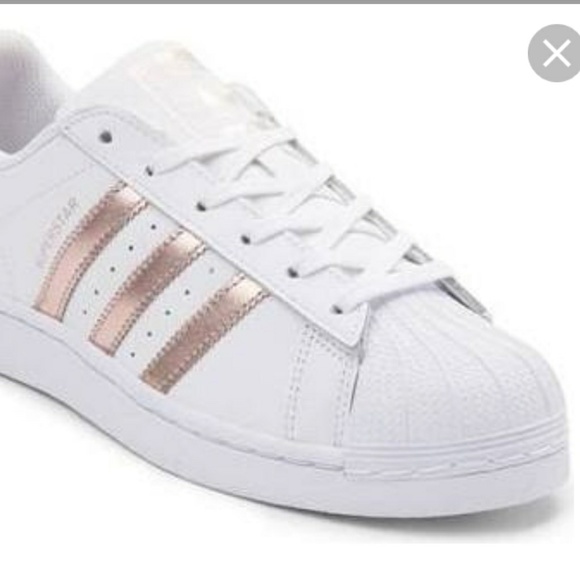 adidas superstar white and gold womens